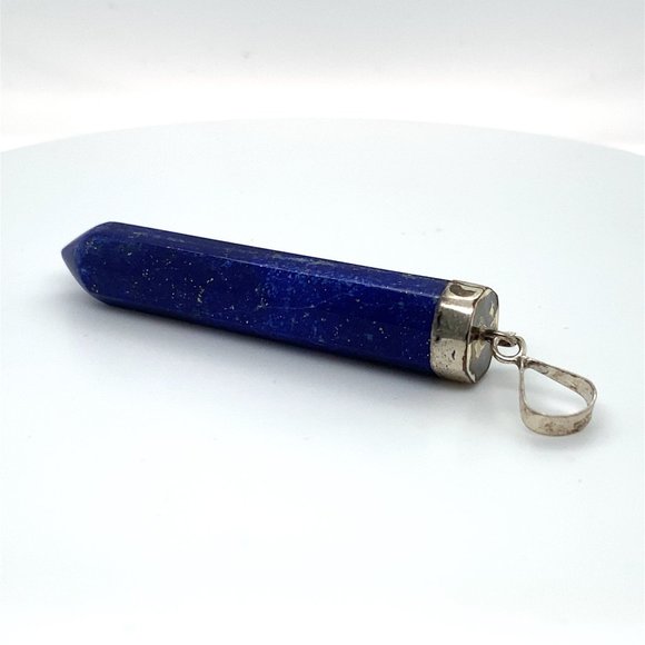 Lapis Lazuli 51.20ct Solid 925 Sterling Silver Pendant - Picture 3 of 7